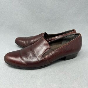 Munro Hailey Brown Leather Heeled Loafers, Women’s Size US 9.5M